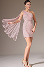 Pink One Shoulder Sheath Party Dress