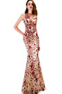 Sexy Red V-Cut Beads Party Prom Ball Dress