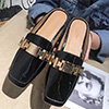 Classic Leather Toe Closed Pointed Flat Slipper Shoes