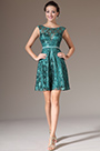 Green Sleeveless Lace Party Cocktail Dress