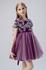 Short Sleeves Round Neck Flower Girl Dress