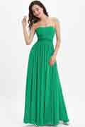 Green Strapless Sweetheart  Wedding Bridesmaid Dress
