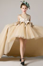 Champagne Sleeveless Children Flower Girl Dress
