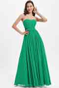 Green Strapless Sweetheart  Wedding Bridesmaid Dress