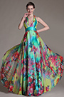 2014 Nouveauté Imprimée Halter V-col Robe de Soirée/Bal