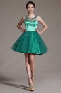 2014 Nuevo Vestido Verde con Top decorado con Brillantesde Coctel