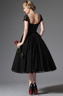 Black Lace Vintage Prom Dress Formal Gown
