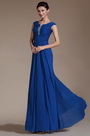 2014 Neu Blau Kappe Ärmel Empire Tailleband Abendkleid Ballkleid