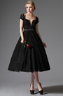 Black Lace Vintage Prom Dress Formal Gown