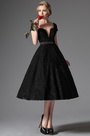 Black Lace Vintage Prom Dress Formal Gown