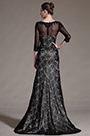 Stylish Black Sleeves Lace Evening Gown