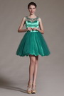 2014 Nuevo Vestido Verde con Top decorado con Brillantesde Coctel