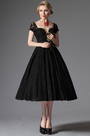 Black Lace Vintage Prom Dress Formal Gown