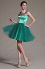2014 Nuevo Vestido Verde con Top decorado con Brillantesde Coctel