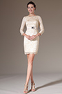 Simple Overlace Sleeves Mother of the Bride Dress