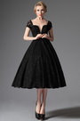 Black Lace Vintage Prom Dress Formal Gown