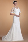 Gorgeous Scalloped Lace Neck Mermaid Wedding Gown