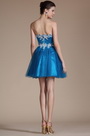 2014 Neu Blau Trägerlos Spitzenapplikationen Cocktailkleid/ Party Kleid