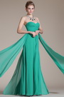 Green Strapless Pleated Evening Dress/Bridesmaid Dress