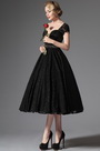 Black Lace Vintage Prom Dress Formal Gown