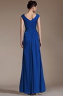 2014 Neu Blau Kappe Ärmel Empire Tailleband Abendkleid Ballkleid