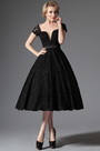 Black Lace Vintage Prom Dress Formal Gown