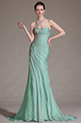 Stunning Green Strapless Evening Gown