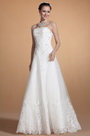 Graceful Strapless Beadings Decorated A-line Wedding Gown