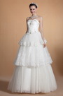 Elegant Strapless Beadings Top Wedding Gown