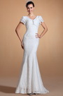Gorgeous V-cut Neck Mermaid Wedding Gown