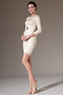 Simple Overlace Sleeves Mother of the Bride Dress