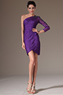2014 Nuevo Vestido púrpura de una manga para Coctel