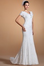 Gorgeous V-cut Neck Mermaid Wedding Gown