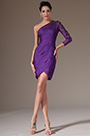 2014 Nuevo Vestido púrpura de una manga para Coctel
