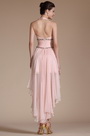 2014 Nouveauté Rose Halter Perles Robe de Cocktail
