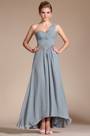 Elegant Grey One Shoulder Evening Dress