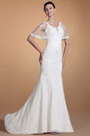 Gorgeous Scalloped Lace Neck Mermaid Wedding Gown