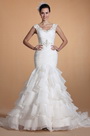 Elegant V Neck Mermaid Wedding Gown