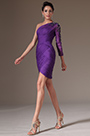 2014 Nuevo Vestido púrpura de una manga para Coctel