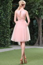 Pink Shiny Sequined Sleeveless Cocktail Dress Party Dress
