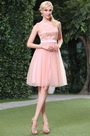 Pink Shiny Sequined Sleeveless Cocktail Dress Party Dress