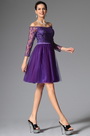 Purple Lovely Off Shoulder Cocktail Dress Party Dress
