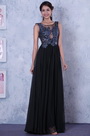 Gorgeous Sleeveless Lace Applique Sexy Open Back Evening Dress