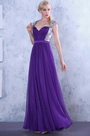 Stylish Sequined Shawl Sexy Open Back Prom Gown Evening Dress