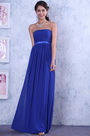 Strapless A-line Pleated Evening Dress Bridesmaid Dress