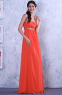 Graceful Coral Crisscross Bust Evening Dress Bridesmaid Dress