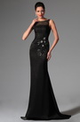 Black Sleeveless Overlace Long Formal Evening Dress