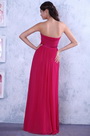 Strapless A-line Ruched Bodice Sparkling Chain Evening Dress Bridesmaid Dress