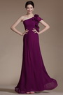 One Shoulder Flowers Evening Formal Dress