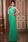 Elegant Hell Grün Ein Schulter Ausschnitt Abendkleid Formal Gown